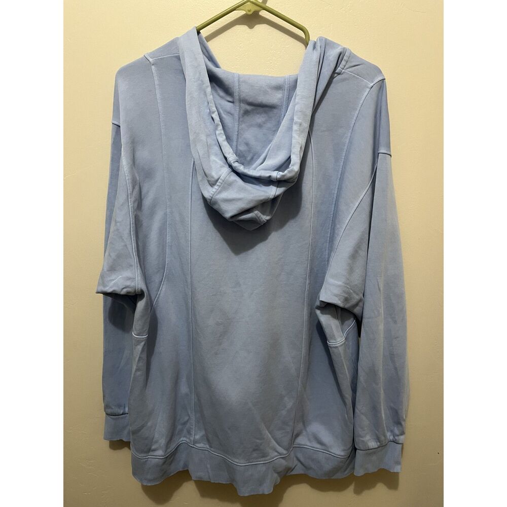 Athleta Sundown Hoodie Sweatshirt Light Blue Oversized Size L - Picture 4 of 6